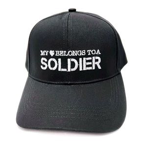 Sonoma Black Baseball Cap My Heart Belongs to a Soldier